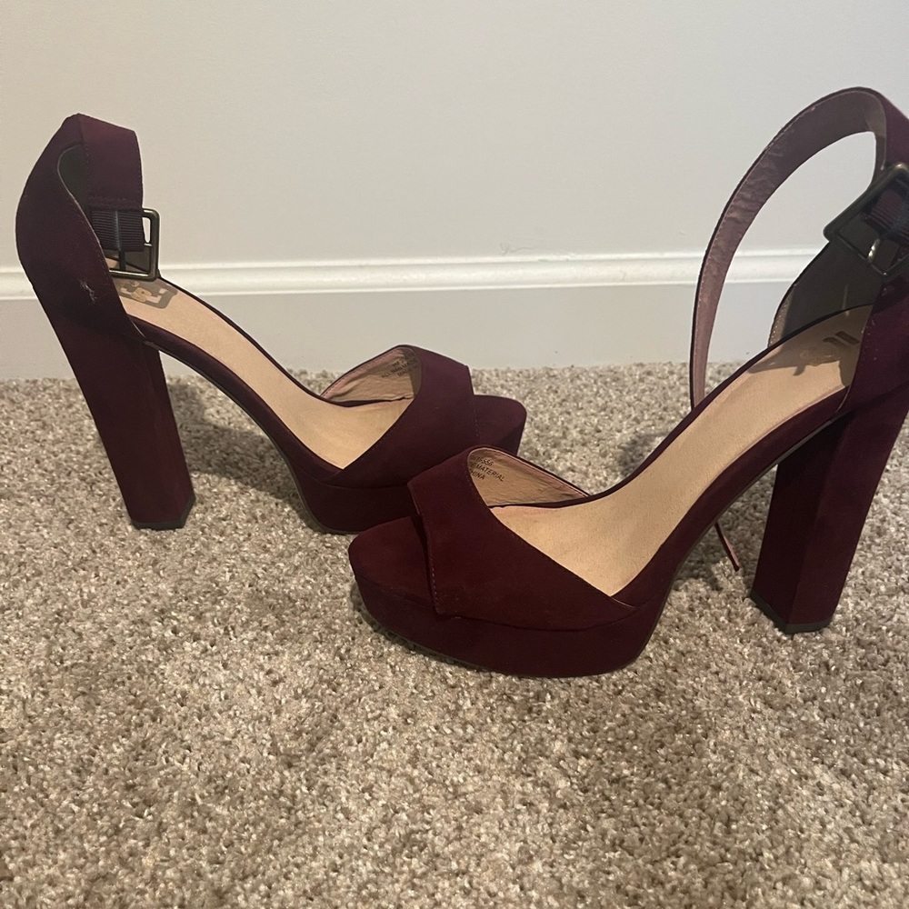 Burgundy Suede Heels